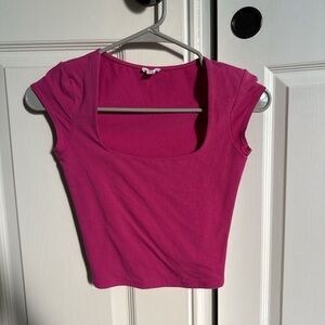 Garage Pink Fitted Crop Top